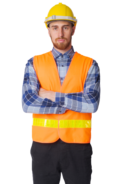 Home 8 portrait of young bearded man construction worker UV4HCMV
